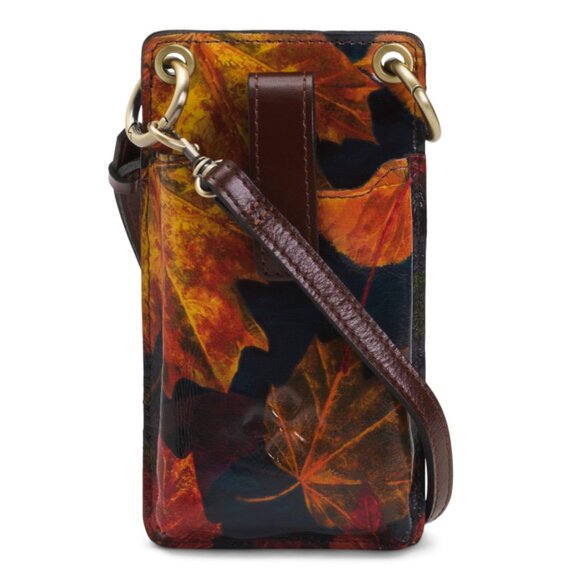 PATRICIA NASH Maple Leaves Print Leather Farleigh Phone Crossbody - Picture 1 of 2